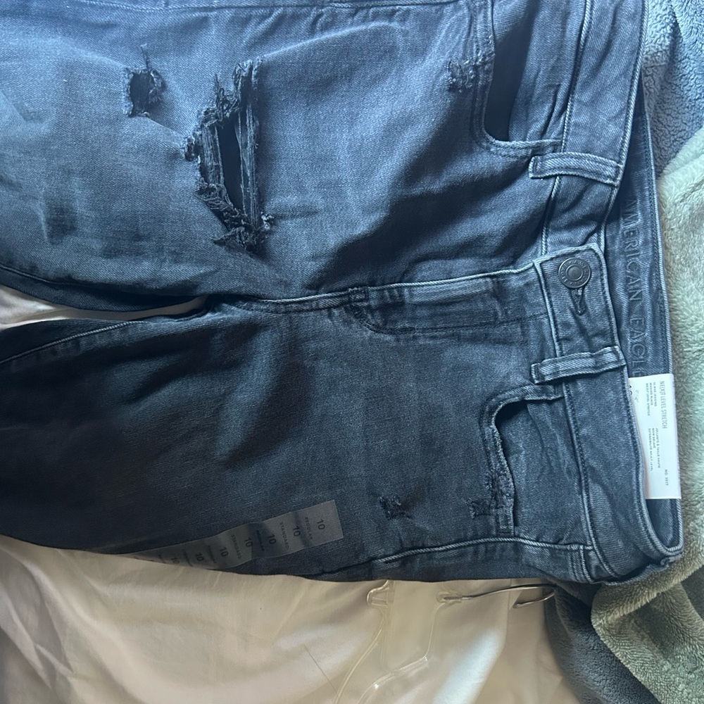 American Eagle Outfitters Black Distressed Jeans